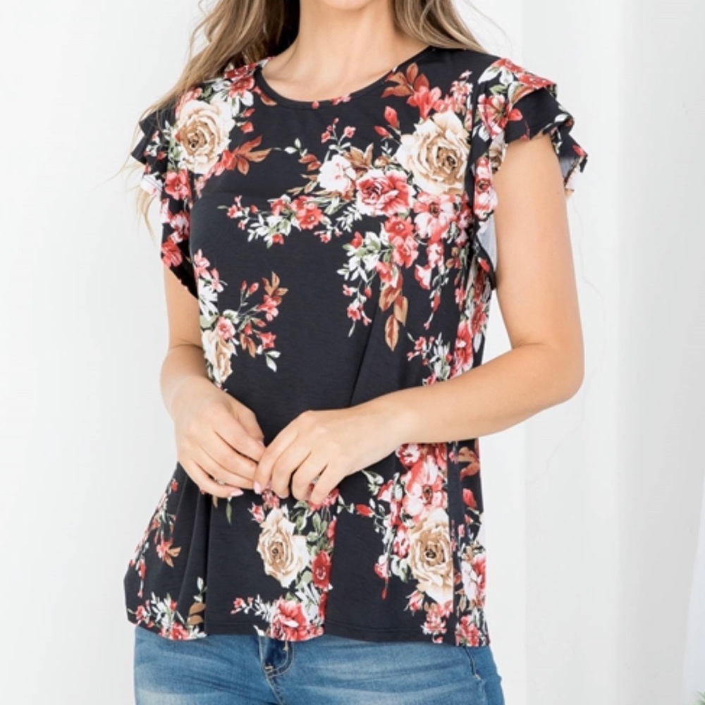 Ladies floral tunic top